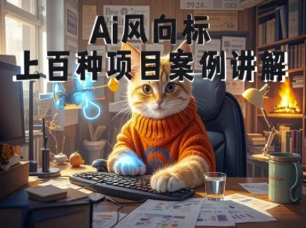 Ai风向标-附100种项目案例玩法-0基础小白到大神ai视频商业应用教学-缘艺创业网