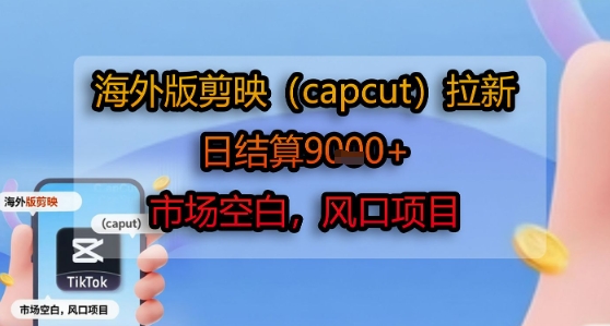 海外版剪映(capcut)拉新，日结算1k+，市场空白，风口项目-缘艺创业网