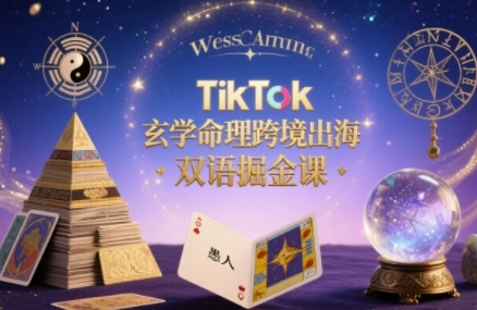 TikTok玄学命理跨境出海双语掘金课，手把手教你用命理知识精准直击海外用户痛点-缘艺创业网