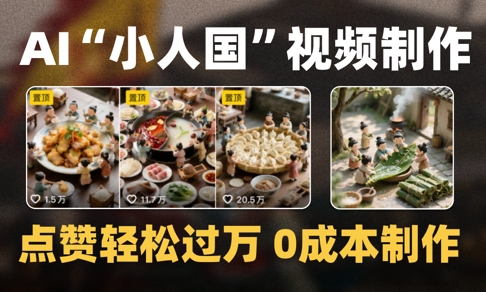 爆款1000W+播放微缩景观迷你小人国AI视频0成本制作全流程教学-缘艺创业网