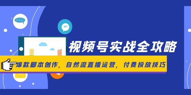 视频号实战全攻略，爆款脚本创作，自然流直播运营，付费投放技巧-缘艺创业网