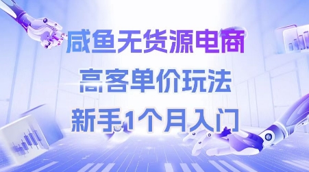 咸鱼无货源电商，高客单价玩法，新手1个月入门-缘艺创业网