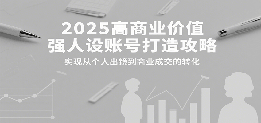 2025高商业价值强人设账号打造攻略，实现从个人出镜到商业成交的转化-缘艺创业网