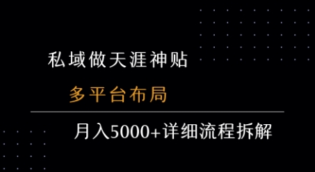 私域做天涯神贴 多平台布局 月入5k+详细流程拆解-缘艺创业网