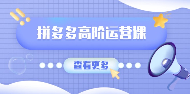 拼多多高阶运营课：极致群爆款玩法，轻付费无尽复制，打造单品爆款之路-缘艺创业网