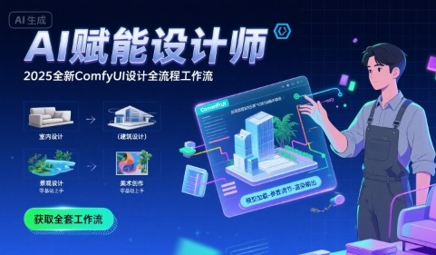 AI赋能设计师， 2025全新comfyui设计全流程工作流 ，室内-建筑-景观-美术，零基础直接上手-缘艺创业网