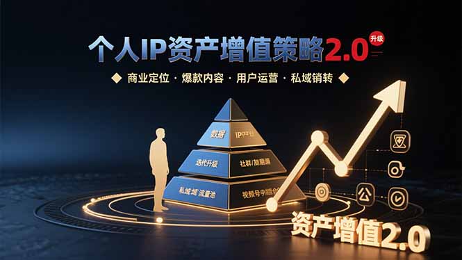 个人IP资产增值策略2.0 拆解商业定位/爆款内容/用户运营/私域销转四大模块-缘艺创业网