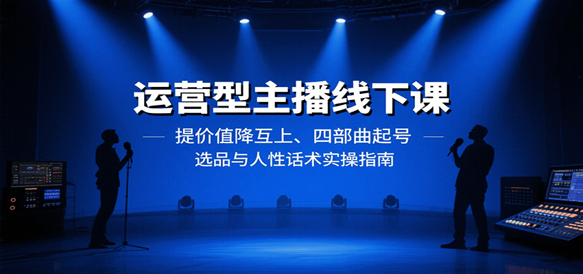 运营型主播线下课：提价值降互上、四部曲起号、选品与人性话术实操指南-缘艺创业网