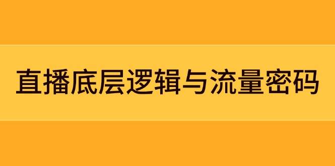 直播底层逻辑与流量密码：定位模型+案例拆解，急速流承接与数据优化全攻略-缘艺创业网