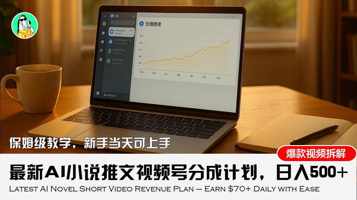 最新AI小说推文视频号分成计划，新手小白也能当天日入500+教程-缘艺创业网