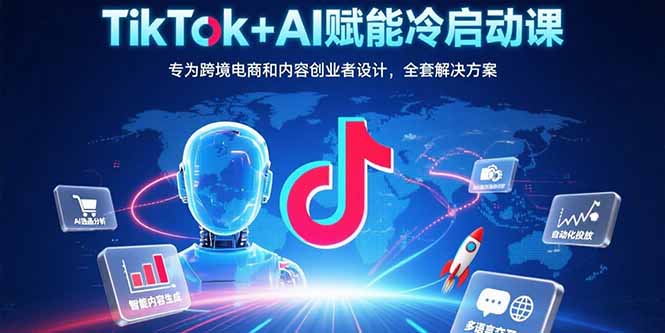 TikTok+AI赋能冷启动课：专为跨境电商和内容创业者设计，全套解决方案-缘艺创业网