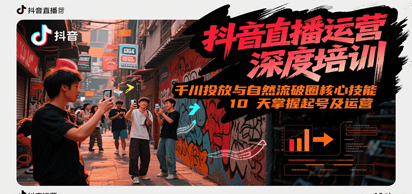 抖音直播运营深度培训，千川投放与自然流核心技能，10天掌握起号及运营(6-7月新课)-缘艺创业网