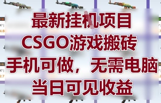 最新挂G项目，CSGO游戏搬砖，手机可做，无需电脑，当日见收益【揭秘】-缘艺创业网
