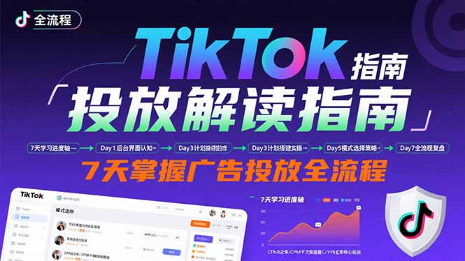TikTok投放解读指南：后台操作/计划建立/模式选择，7天掌握广告投放全流程-缘艺创业网